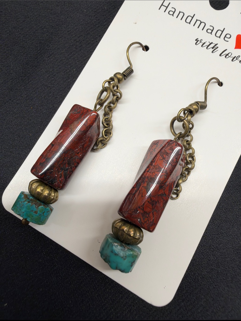 Handmade Beautiful Red Jasper and Turquoise